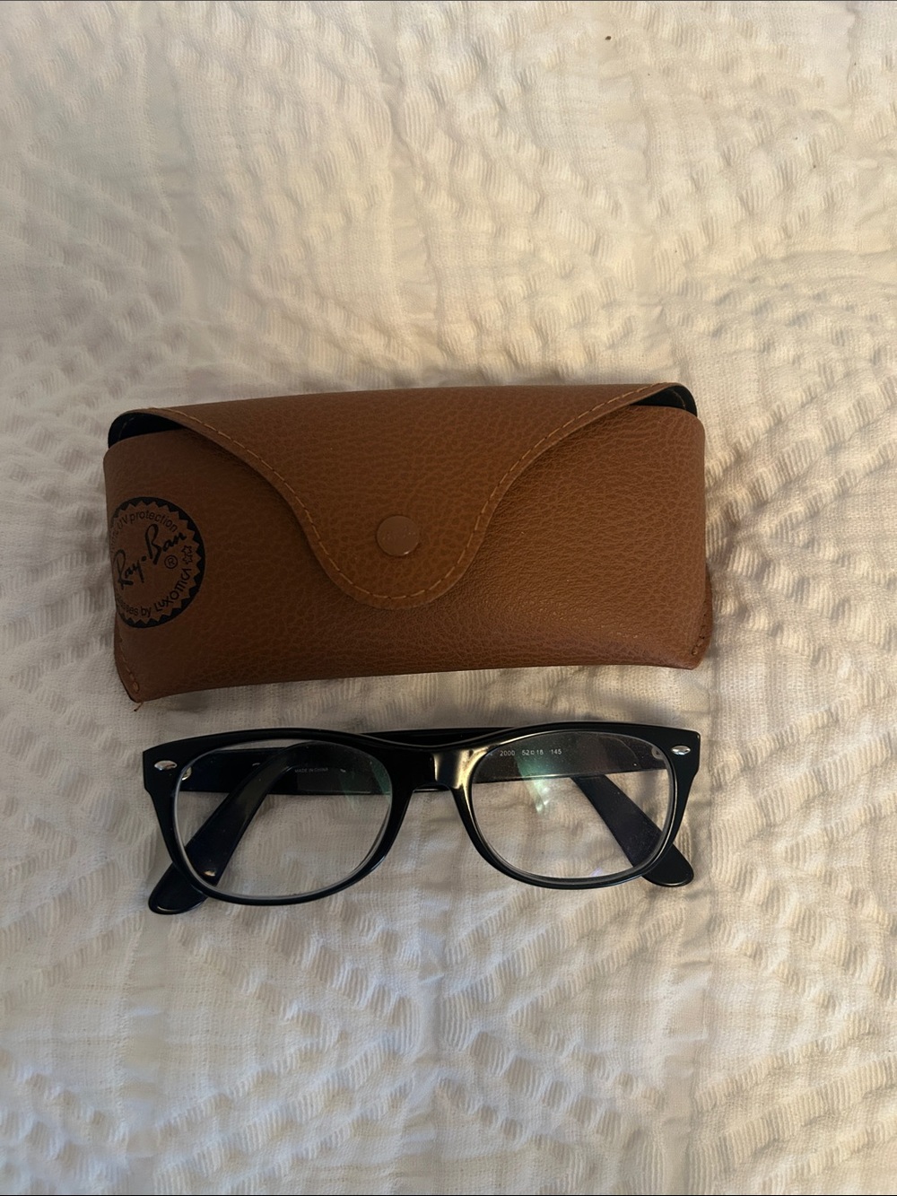 Ray-Ban Black Frames with Brown Signature Case